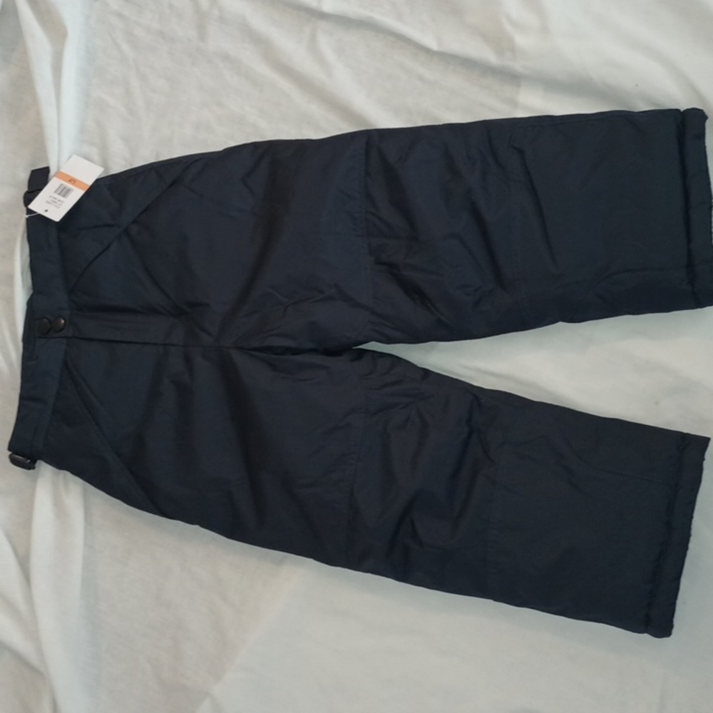 Snow Pants 7 - Youth Navy Water Wind Resistant Lined Winter Sled Ski London Fog